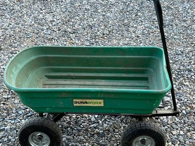 Duraworx Garden / Yard Dump Green Cart / Flat free tires / holds 600 pounds (Cart#1)