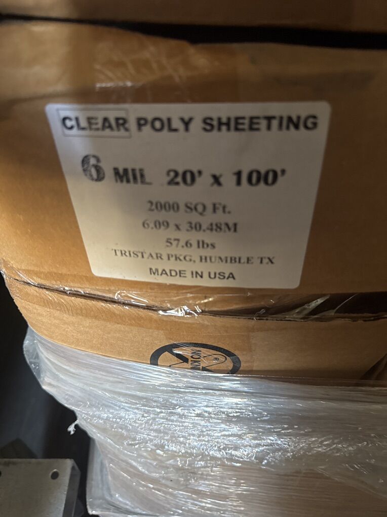 20x100 Clear 6MIL PLASTIC 20 Available