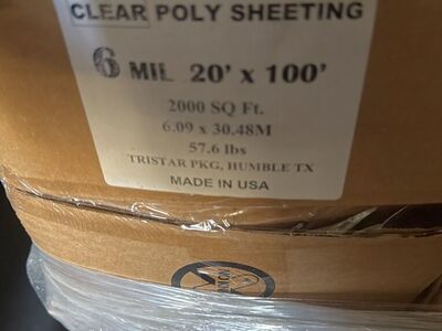 20x100 Clear 6MIL PLASTIC 20 Available