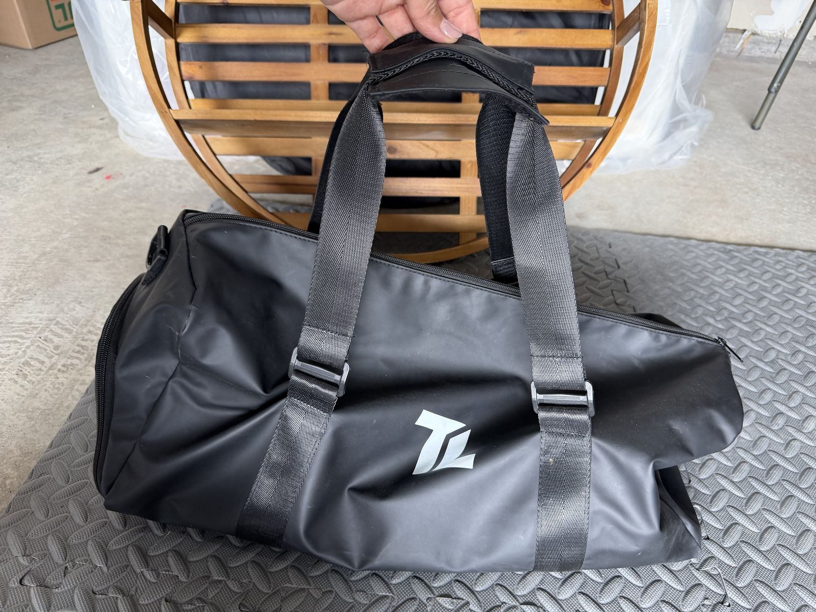 Black TL Duffel Gym / Travel Bag