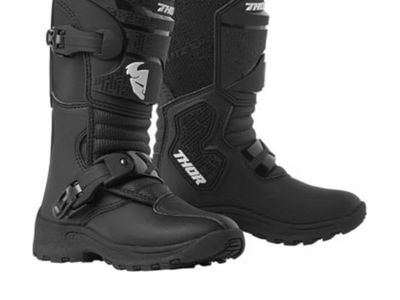 Thor Blitz XP Mini Black Dirt Bike Boots - Youth Size 1, Motocross