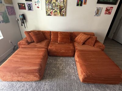 ORANGE SECTIONAL COUCH
