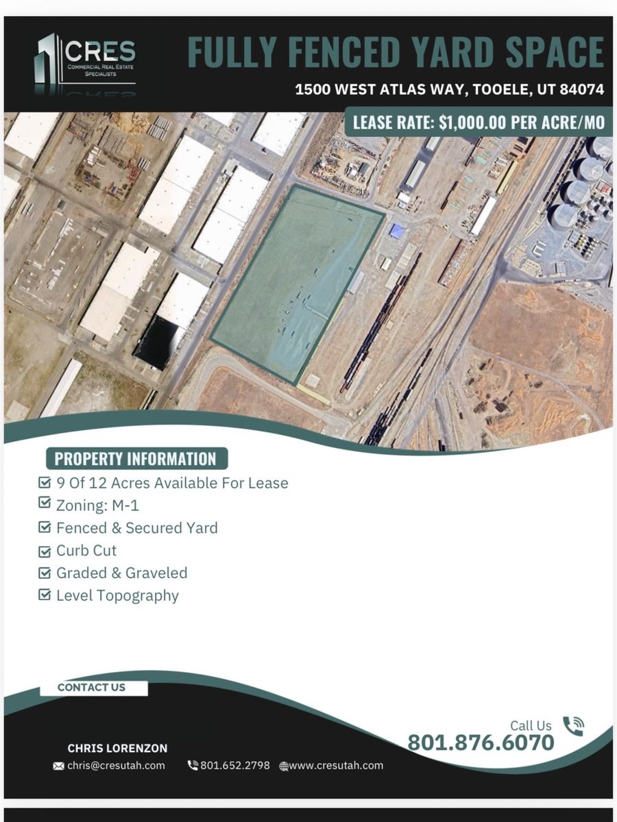 FULLY FENCED YARD SPACE FOR LEASE