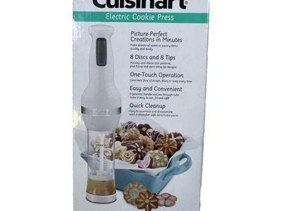 Cuisinart CCP-20 Electric Cookie Press with 8 Discs & 8 Tips - One-Touch Operation
