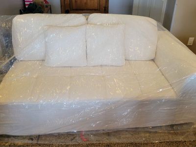NEW- Creamy White Modern Chaise Lounge