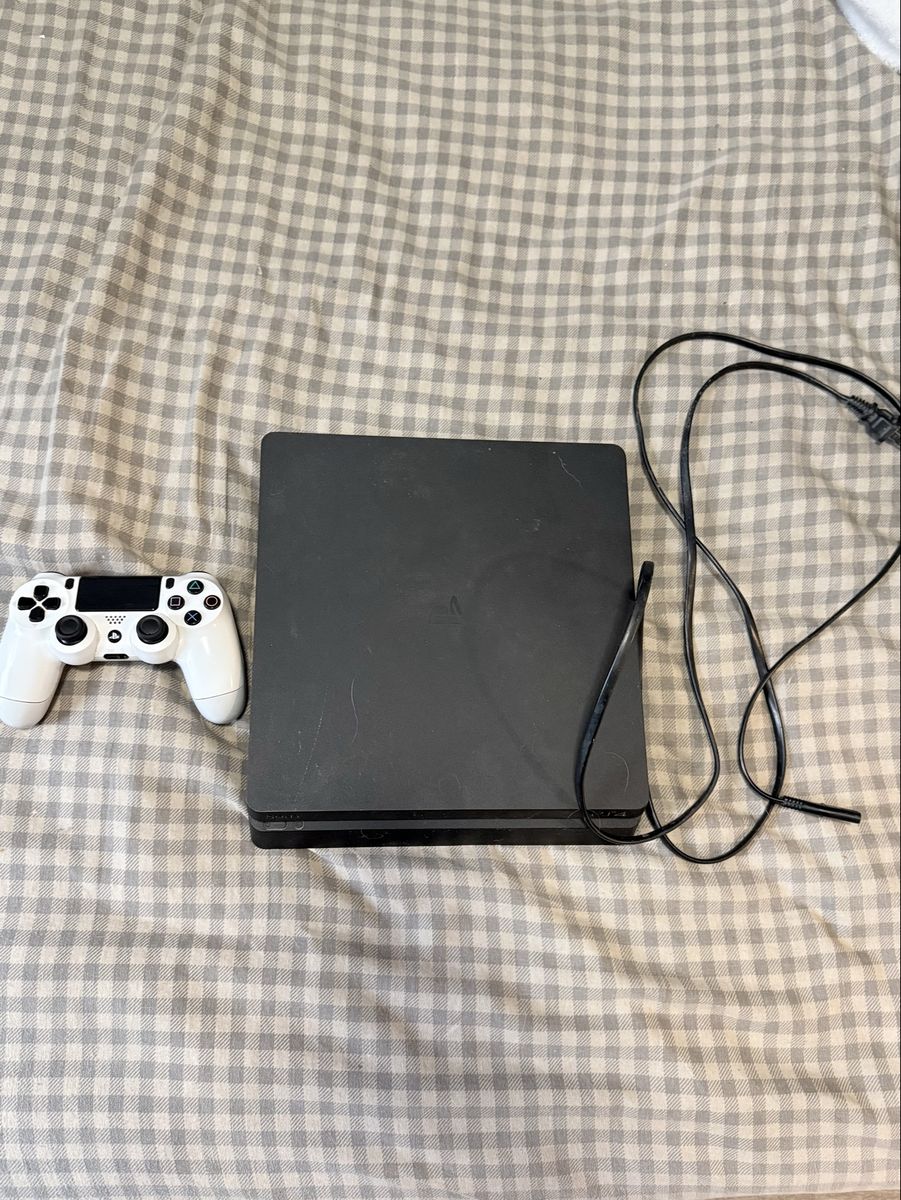 Sony PlayStation 4 (PS4) Slim 1TB Console with White Controller & Power Cable