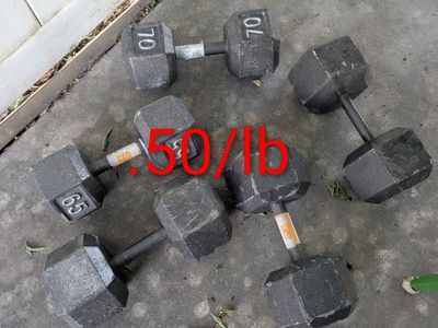 Used Hex Dumbbells - 65lb, 70lb, 80lb, 90lb Pairs - Strength Training Weights