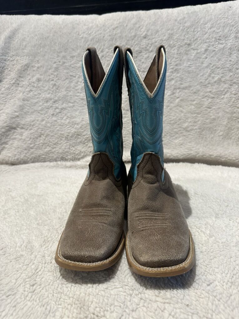 Ariat Youth Size 3 Brown/Turquoise Western Boots