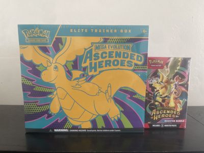 Pokemon TCG Mega Evolution Ascended Heroes Elite Trainer Box & Booster Bundle - Sealed