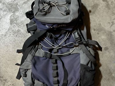 Dakine Hiking Backpack Gray/Blue Outdoor Camping Travel Bag Multi-Pocket