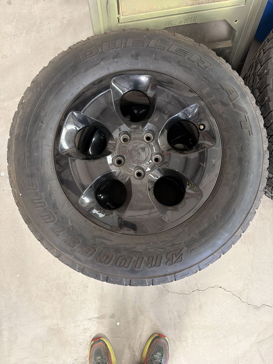 Jeep Wrangler wheels and tires.