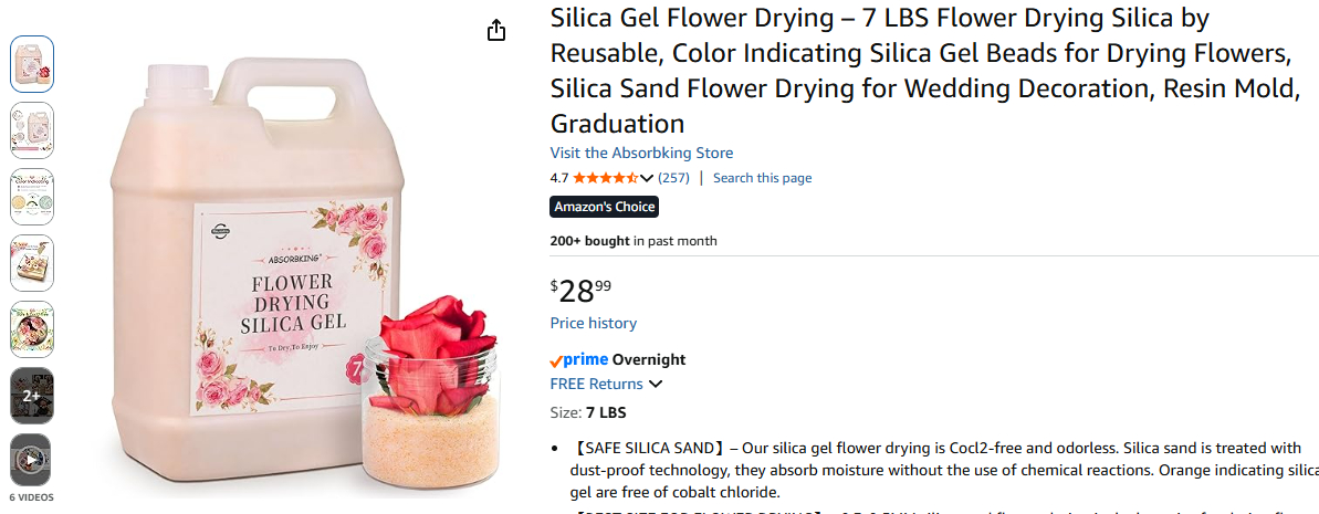 Silica Gel Flower Drying – 7 LBS Reusable