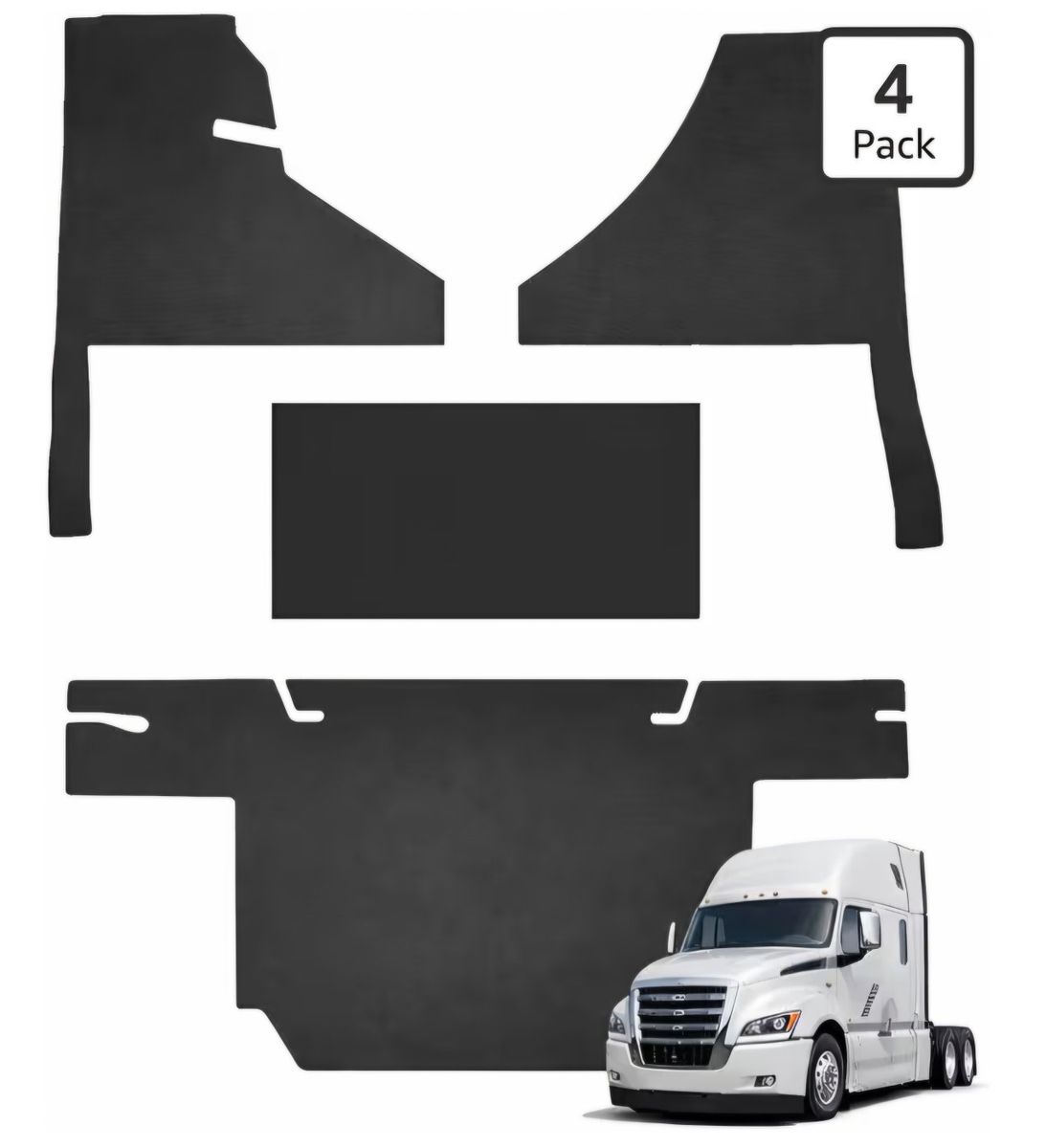 Mixsuper Floor Mats for Freightliner Cascadia 126 2018-2025, All Weather Heavy Duty Semi Truck Floor Liners, Custom Fit Anti-Sli
