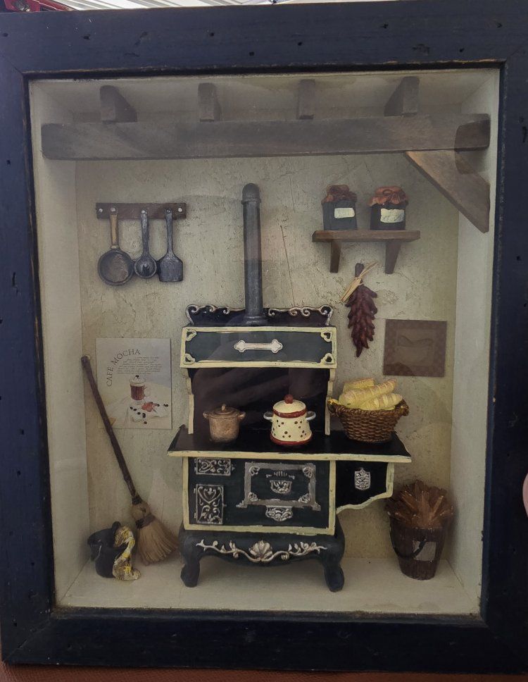 Vintage Shadowbox Kitchen Scene