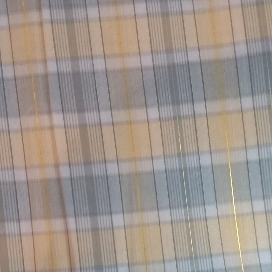 GRAY AND YELLOW PLAID...GOLD THREAD ACCENT...5 YDS
