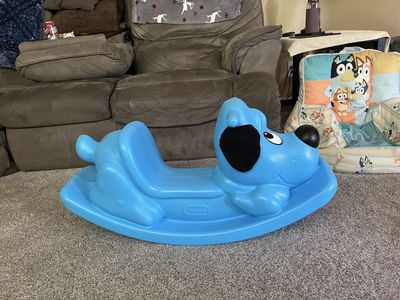 Little Tikes Blue Rocking Puppy Dog Outdoor/Indoor Rocker Toddler Ride-On Toy