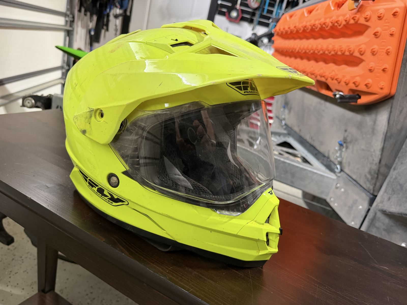 Fly Racing Hi-Vis Yellow Dual-Sport / Off-Road Helmet (Size XL)