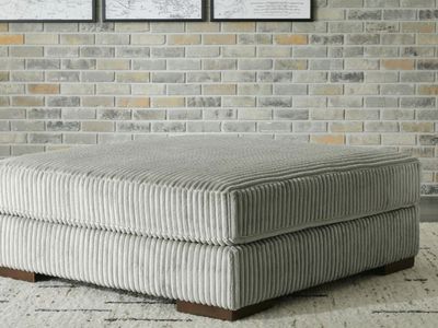 Oversized Gray Accent Ottoman New Condition