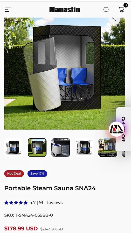 Two person portable sauna