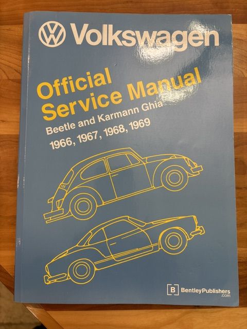 Volkwagen Official Service Manaual Beetle & Karmann Ghia 1966, 1967, 1968, 1969