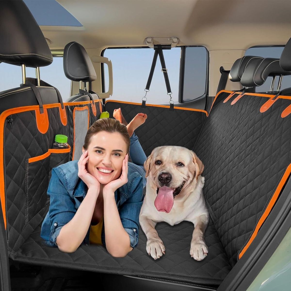 Back Seat Extender for Dogs, Hard Bottom Protector