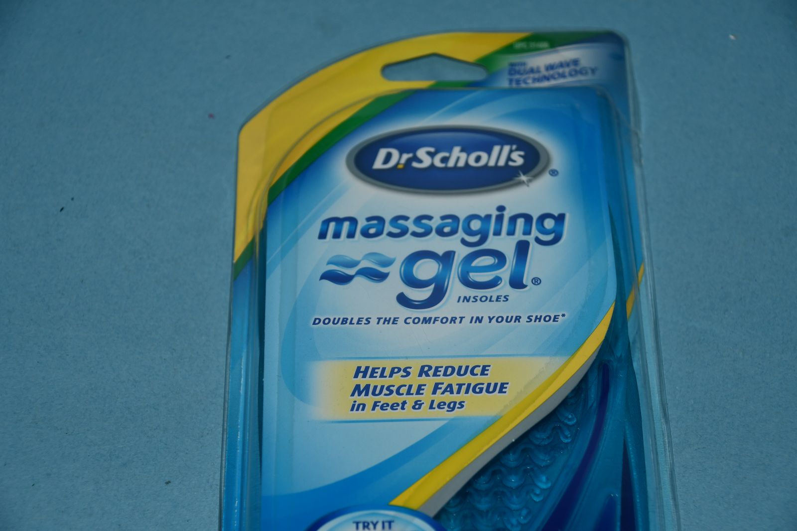 MEN'S NEW "DR SCHOLL'S MASSAGING GEL INSOLES" for SHOES ~ SIZE 8-13 ~ REDUCES MUSCLE FATIGUE in FEET & LEGS