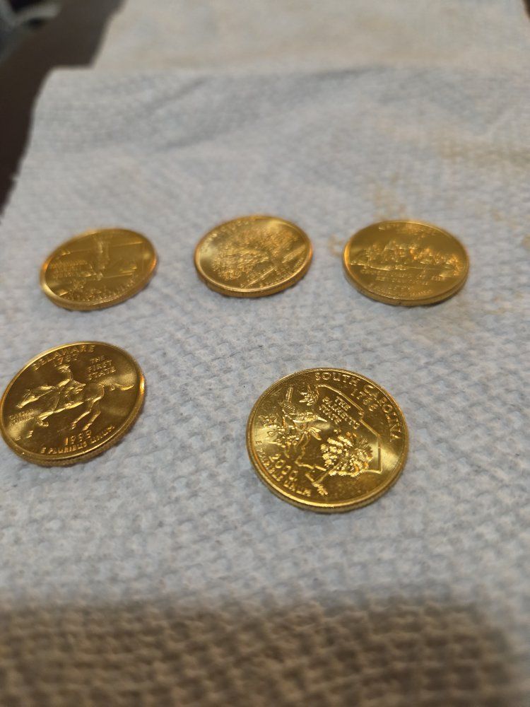 1999gold Plated State Quarters uncirclated