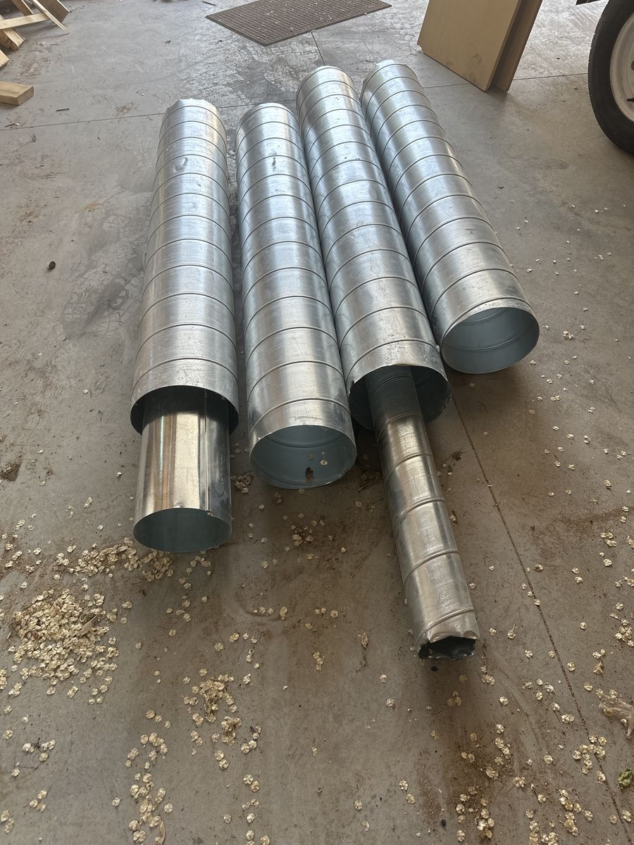 Spiral Ducting Pipe - Galvanized Metal HVAC Venting (Approx. 4-5 Feet Long Each)