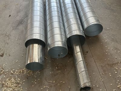 Spiral Ducting Pipe - Galvanized Metal HVAC Venting (Approx. 4-5 Feet Long Each)