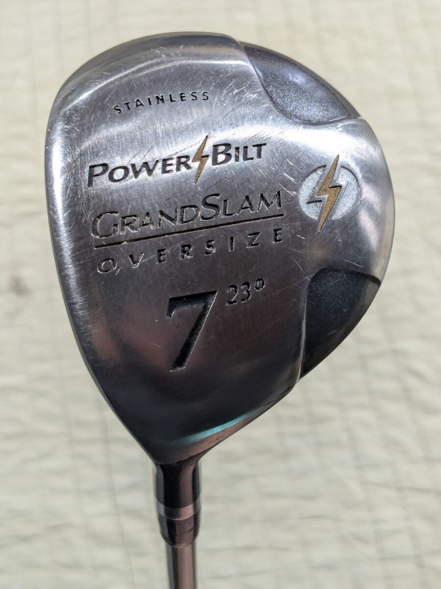 7 Wood Club with Stainless Steel Powerbilt Grandslam Oversize 23 * shaft and Powerbilt Grandslam Graphite Oversize tipped Shaft