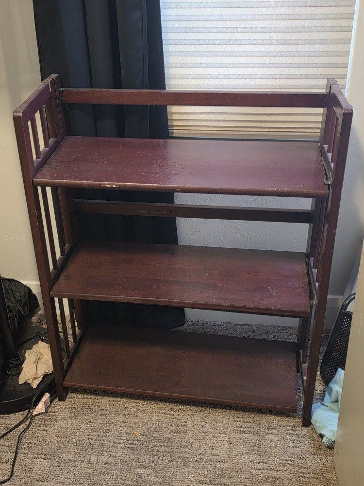 Folding wood bookcase