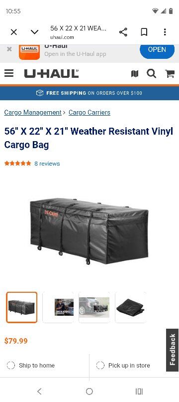 Weather resistant vinyl cargo bag