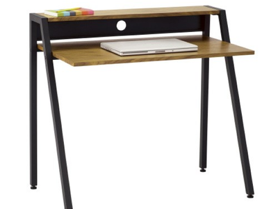 SAFCO COMPACT MODERN STUDIO WRITING DESK TABLE, NATURAL VENEER/BLACK FRAME, MODEL #1951BL-NEW IN ORIGINAL BOX!!!
