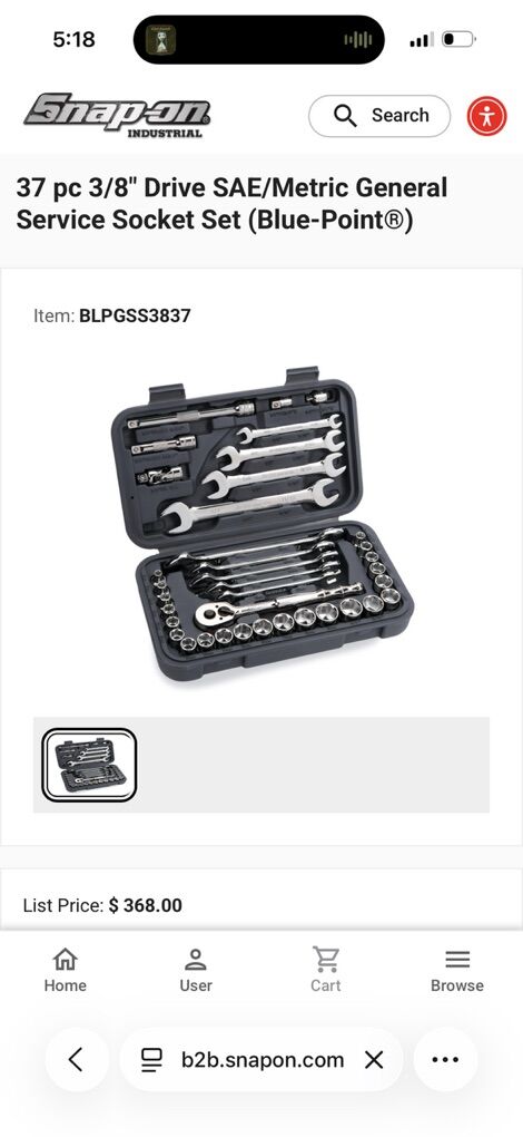Blue Point 3/8 Ratchet Set