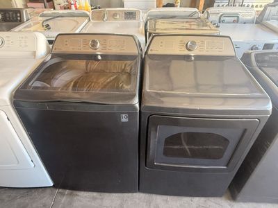 GE Profile Washer and Dryer Set - Graphite - Top Load Washer, Front Load Dryer