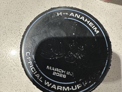 Utah Mammoth vs. Anaheim Ducks Warmup Puck March 20, 2026 game.