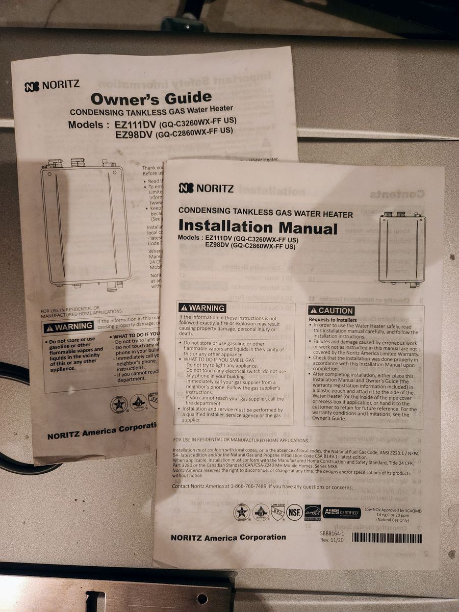 Tankless Gas Water Heater, EZ111DV (GQ-C3260WX-FF US)