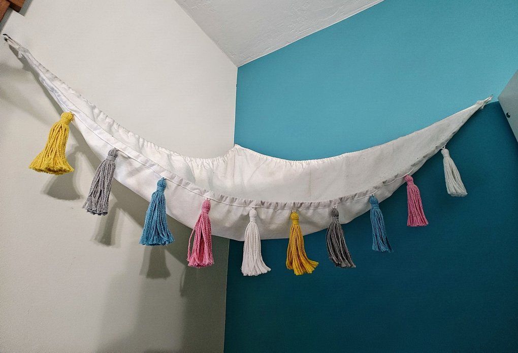 White Canvas Hammock with Tassels