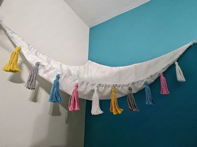 White Canvas Hammock with Tassels