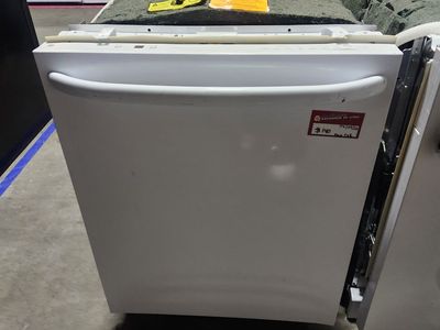 GE Appliances White Built-In Dishwasher with Front Controls - Clean & Ready for Your Kitchen
