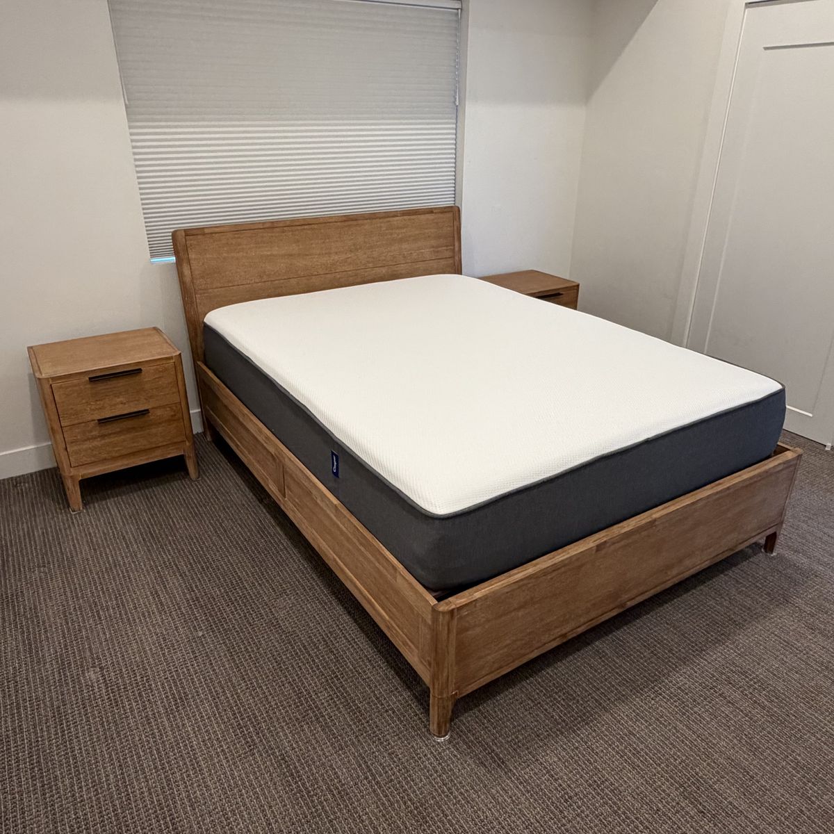 BRAND NEW - Camen Queen Size Bed w/nightstands AND Casper Mattress