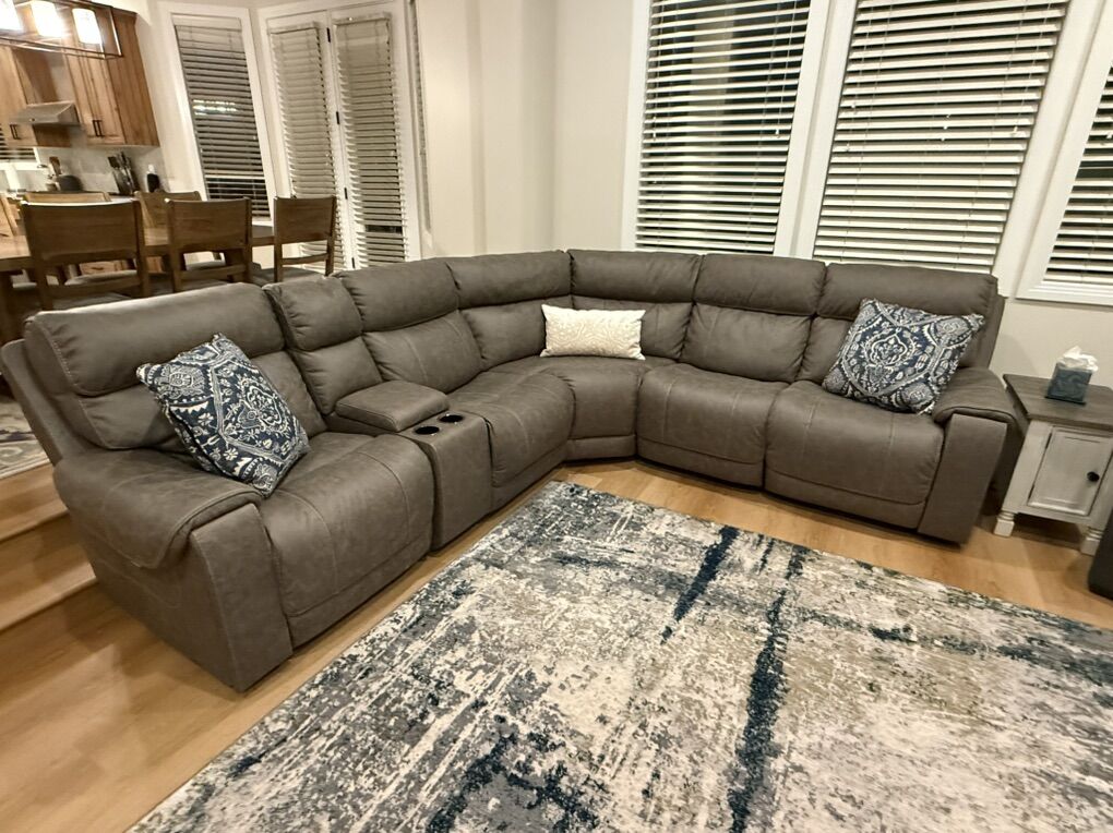 NEW Reclining Leather Couch & Chair