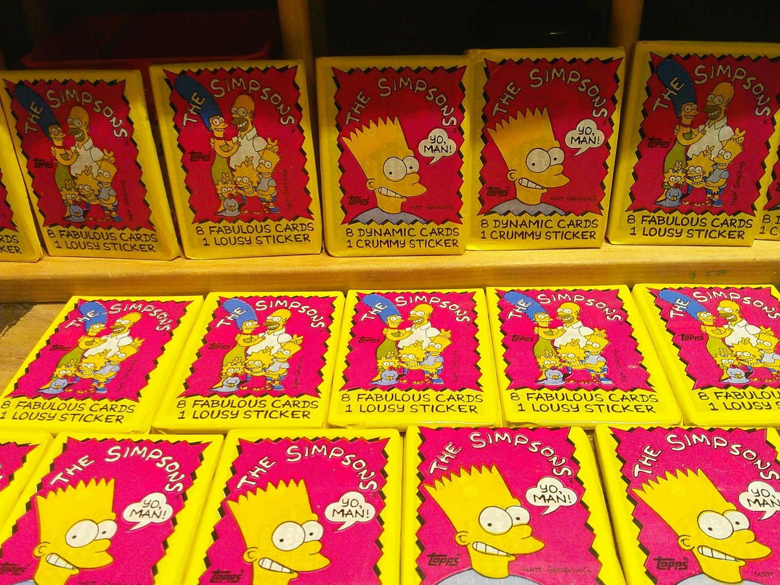 The Simpsons key ring. vintage MIP & The Simpsons topps trading cards vintage MIP
