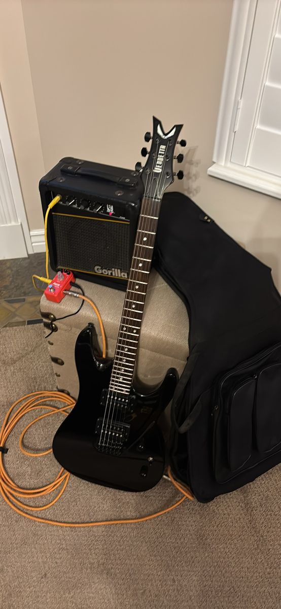 Dean Vendetta Electric Guitar With Amp and Distortion Pedal- Complete Bundle