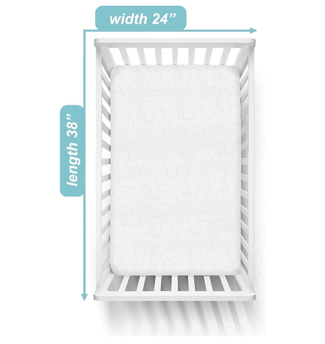 Dream On Me Mini Portable Crib Mattress White 38 x 24 Inches