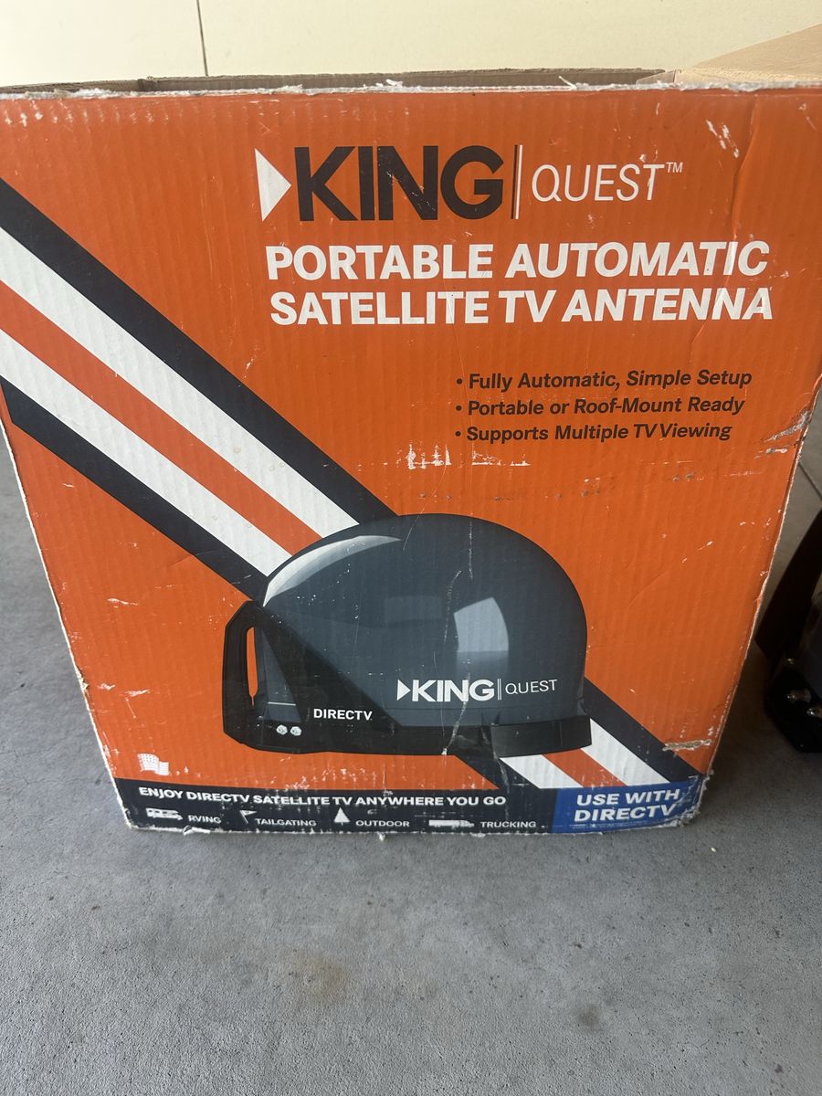 KING Quest Portable Automatic Satellite TV Antenna for DIRECTV - Simple Setup, Multi-TV Viewing
