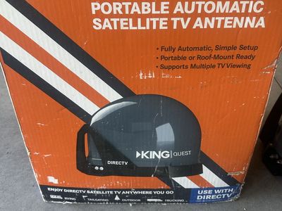 KING Quest Portable Automatic Satellite TV Antenna for DIRECTV - Simple Setup, Multi-TV Viewing