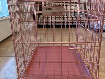 Pink Dog Kennel for Small Dog, Soft Bed Included