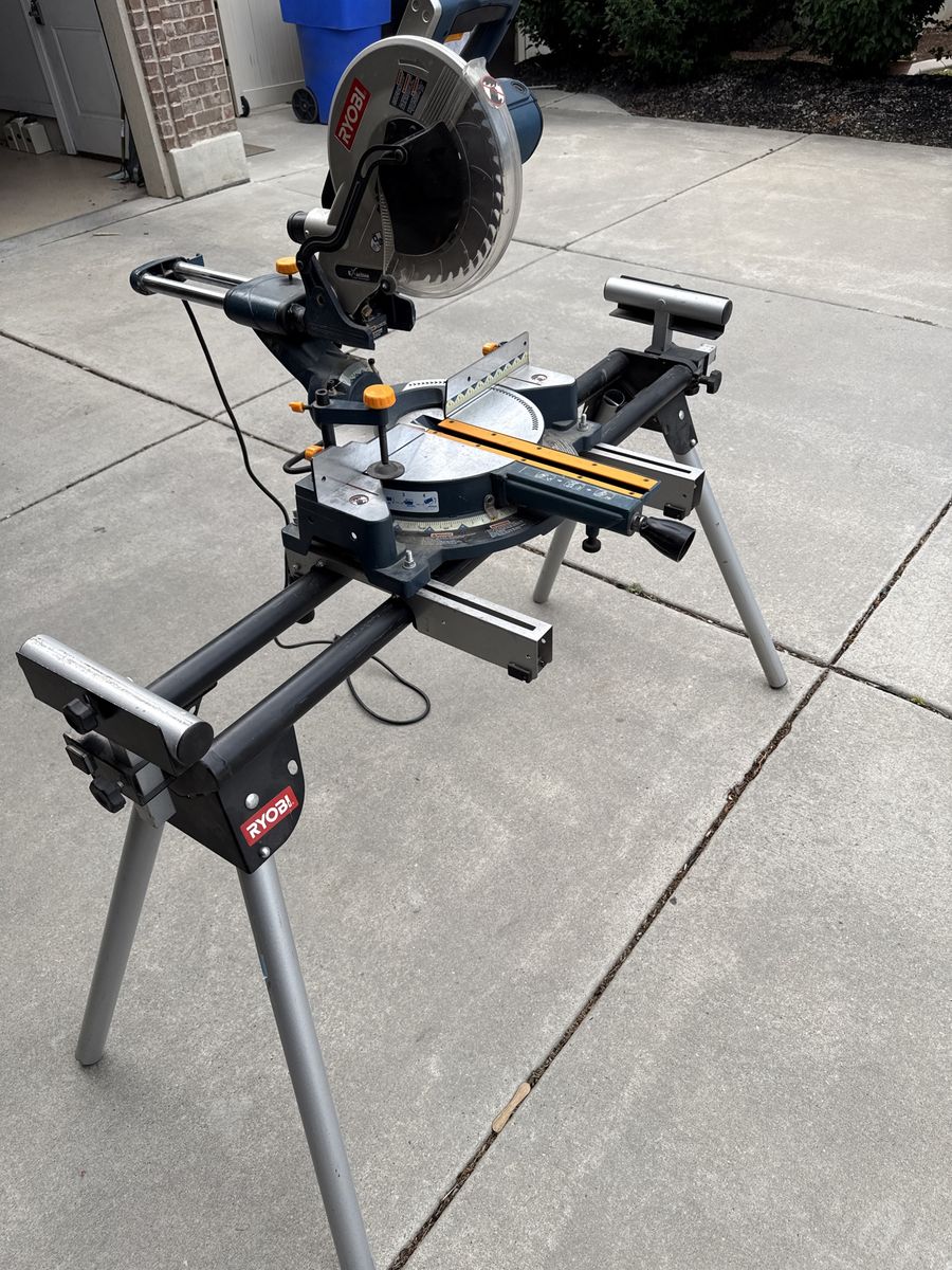 Ryobi 10" Double Bevel Sliding Compound Miter Saw with Stand