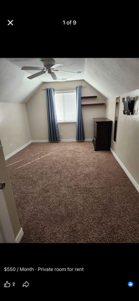 Private Female Room for Rent - Queen Bed, Dresser, TV Mount - Near UVU/BYU